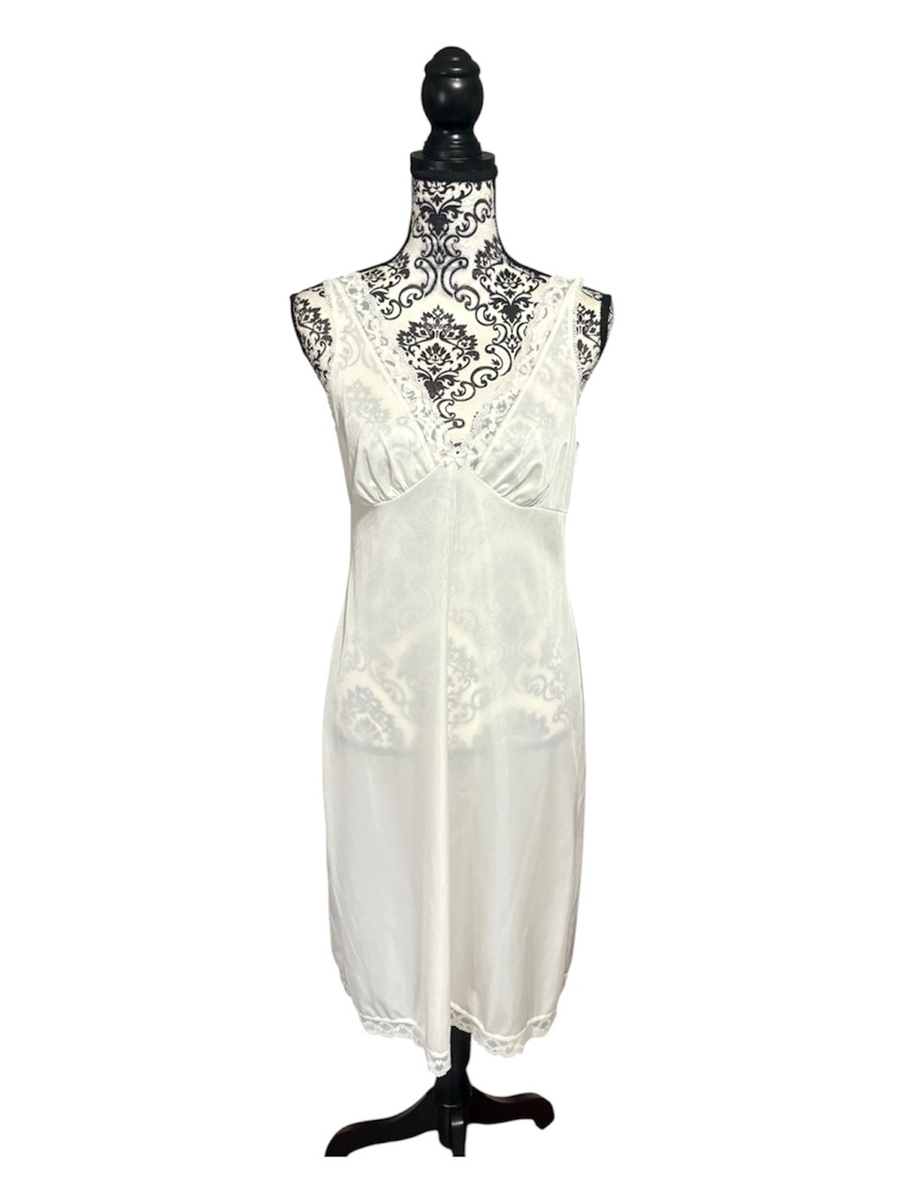 LITTLEWOODS White Lace-Trim Slip Dress